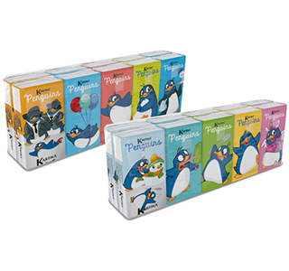 Chusteczki higieniczne 10x10 szt. Kartika Penguins